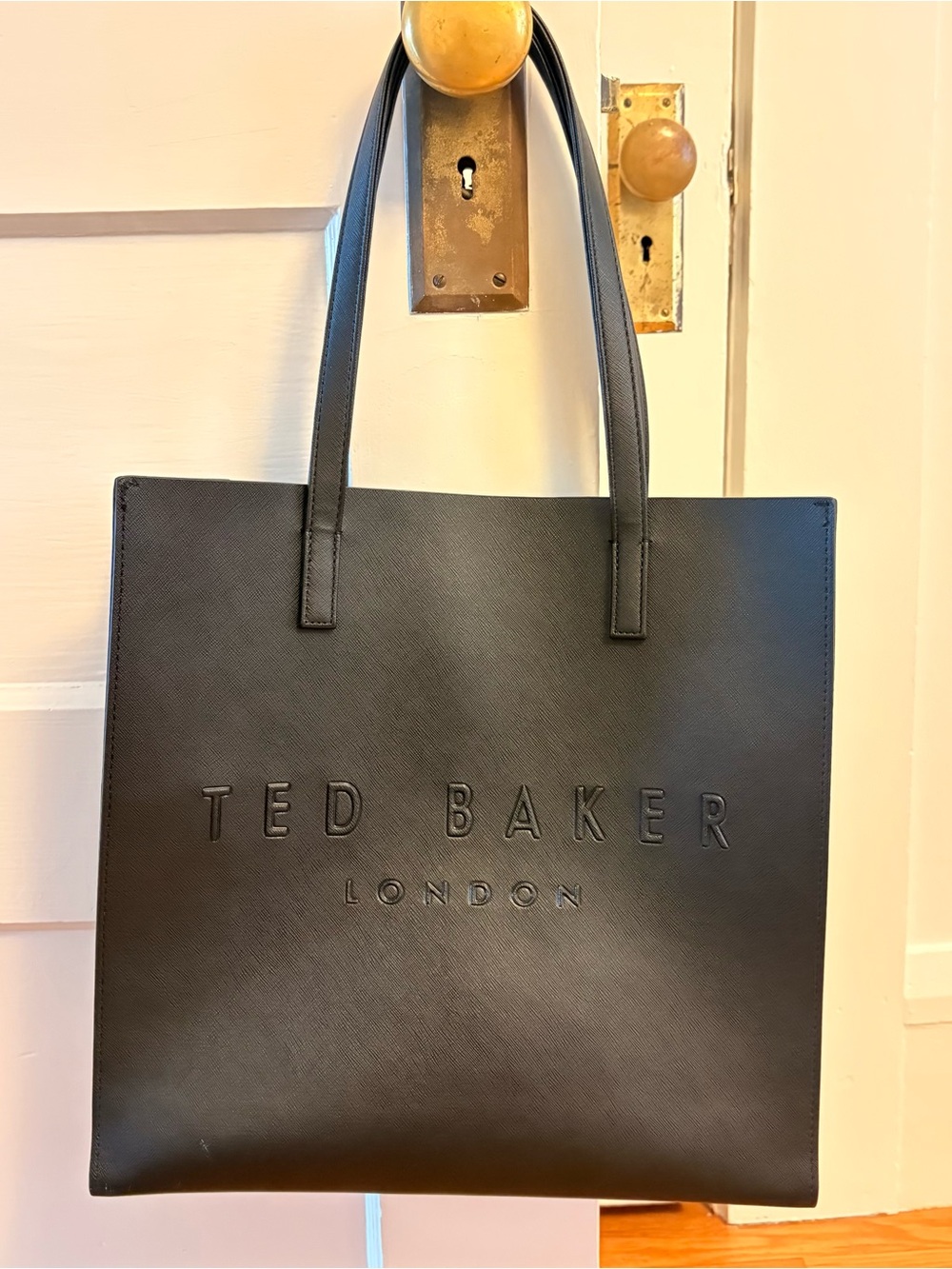Ted Baker Black Embossed Leather Shopper Tote